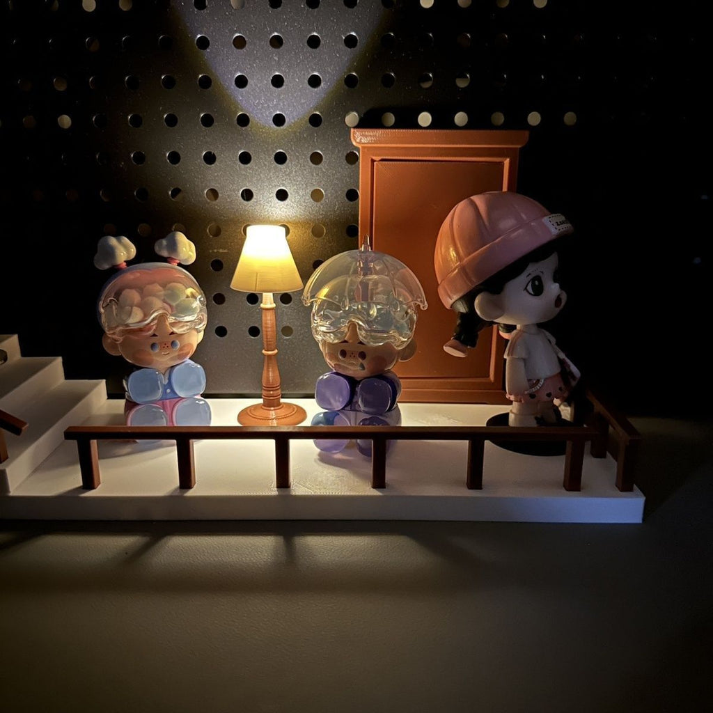Staircase-style corner shelf, a trending new product perfect for showcasing blind-box figures.